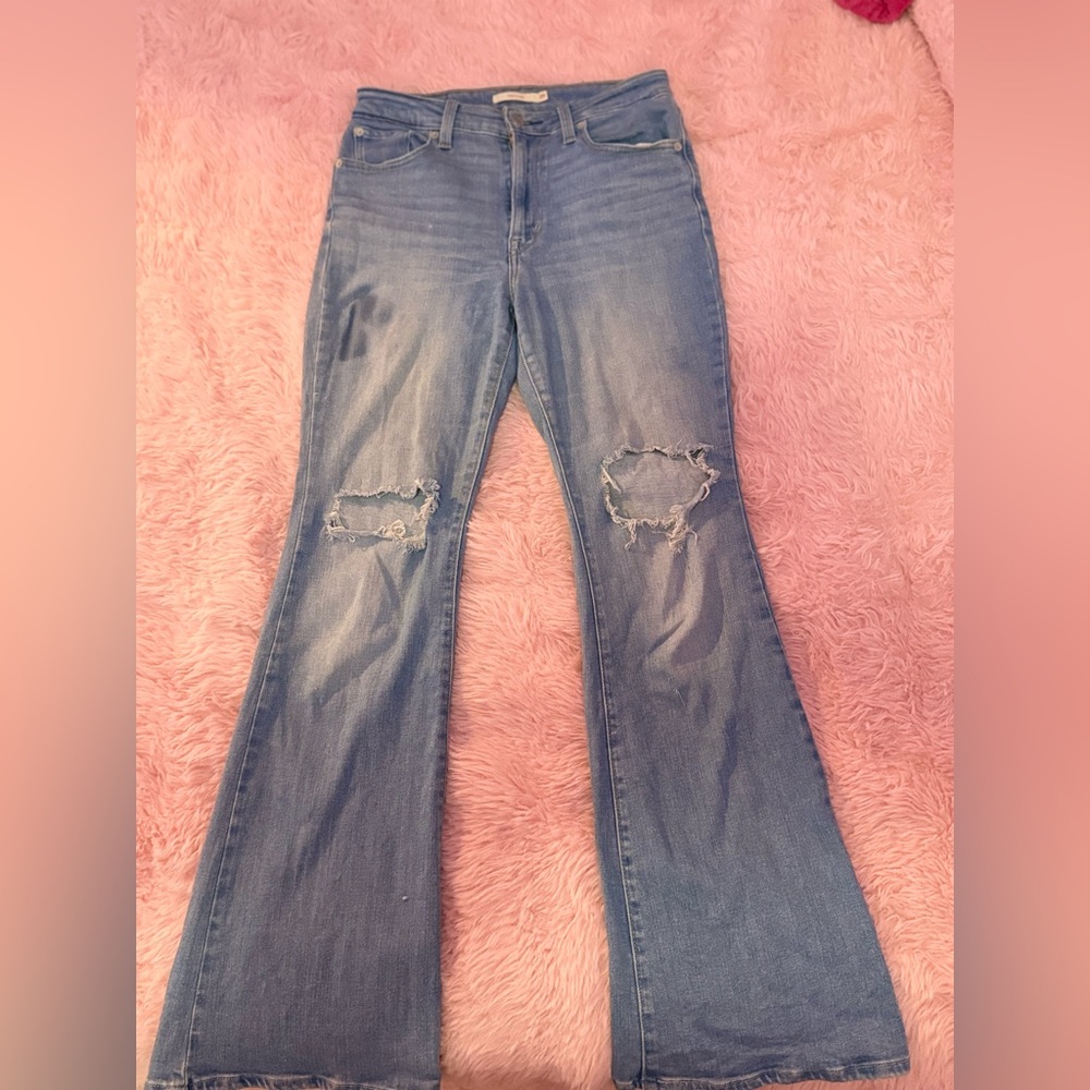 ♥ LEVIS WOMEN LIGHT WASH 726 FLARE JEANS SIZE 29 ♥